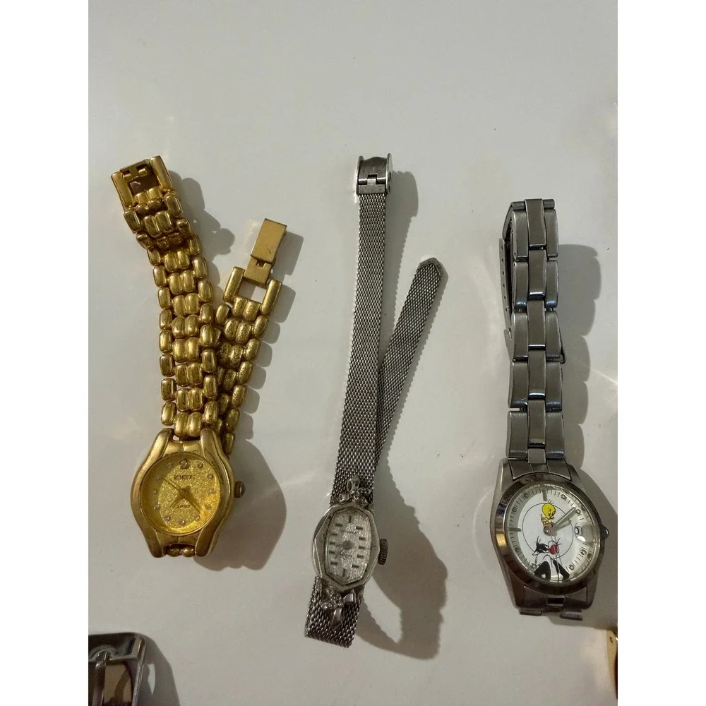 Vintage Novelty Watch Lot 7pc Geneva Tweety Bird‎ Cat Elf  *not working